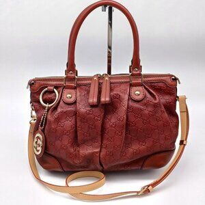 GUCCI GG SUKEY CANVAS LEATHER TOTE BAG 275-9202524